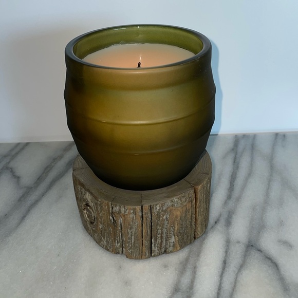 NWT- Candle Impressions Real Wax Flameless LED Glass Jar Candle, Moss Green - Picture 3 of 6